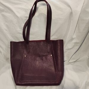 Elegant purple Leather Tote Bag